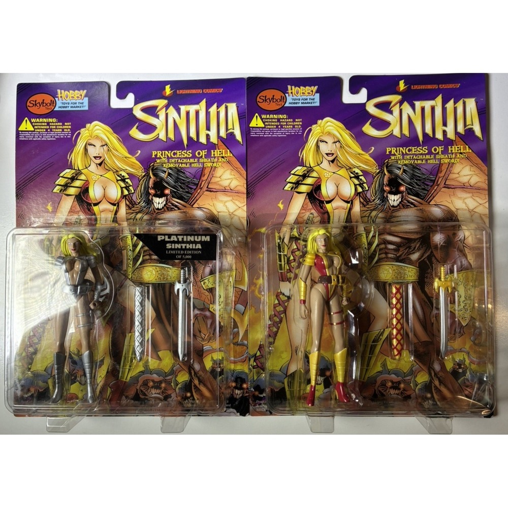 Set of 2 SINTHIA PRINCESS OF HELL Skybolt Toy Lightning Comics Hell 1997 (65G)